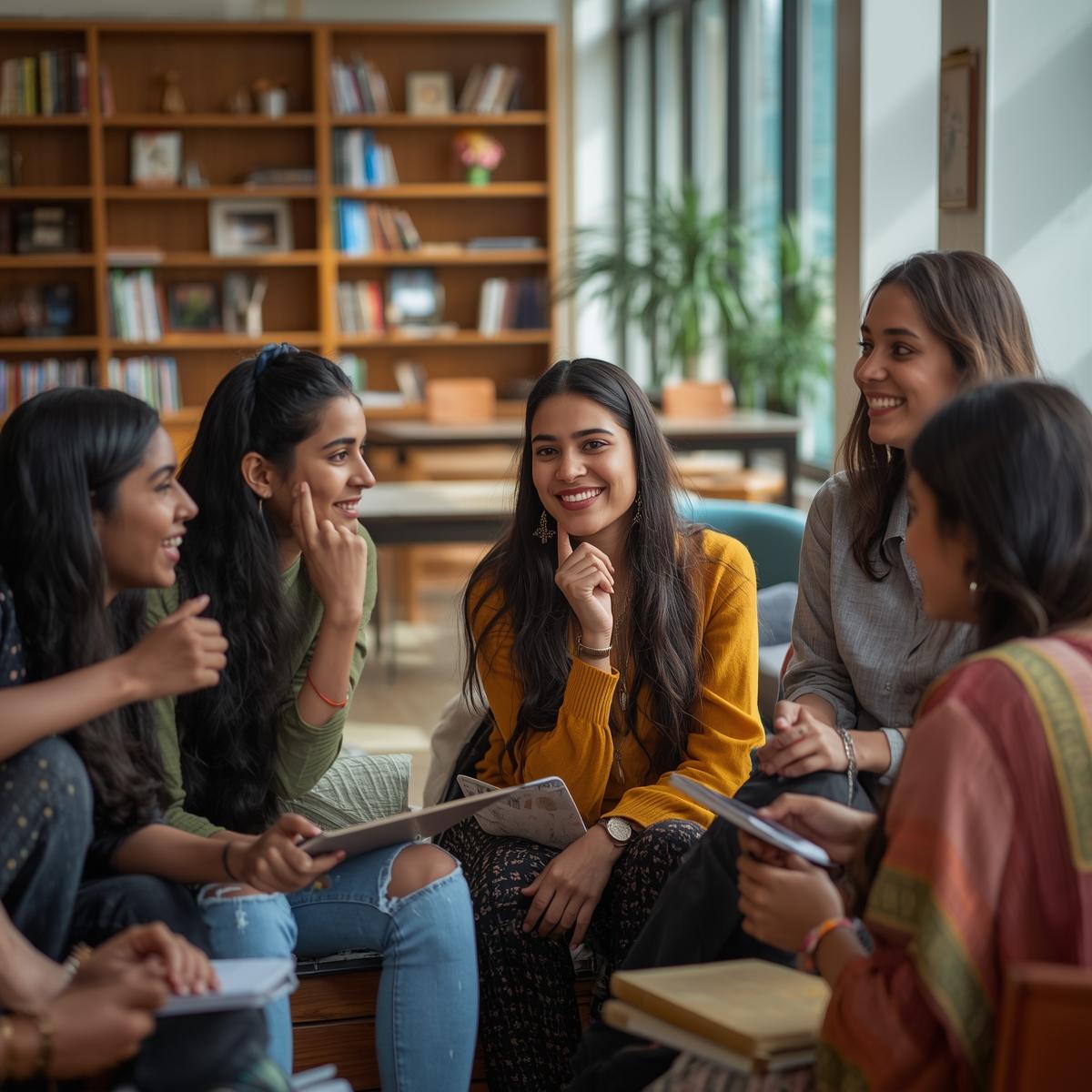 Students group discussing college admissions in West Bengal